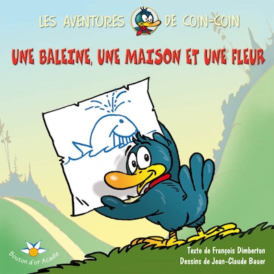 Une baleine, une maison et une fleur