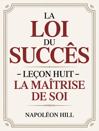 LA LOI DU SUCCÈS Leçon huit - LA MAÎTRISE DE SOI (traduit)
