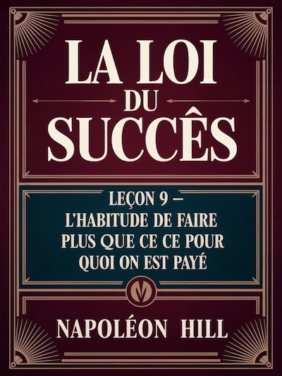 LA LOI DU SUCCÈS Leçon 9 - L'HABITUDE DE FAIRE PLUS QUE CE POUR QUOI ON EST PAYÉ (traduit)